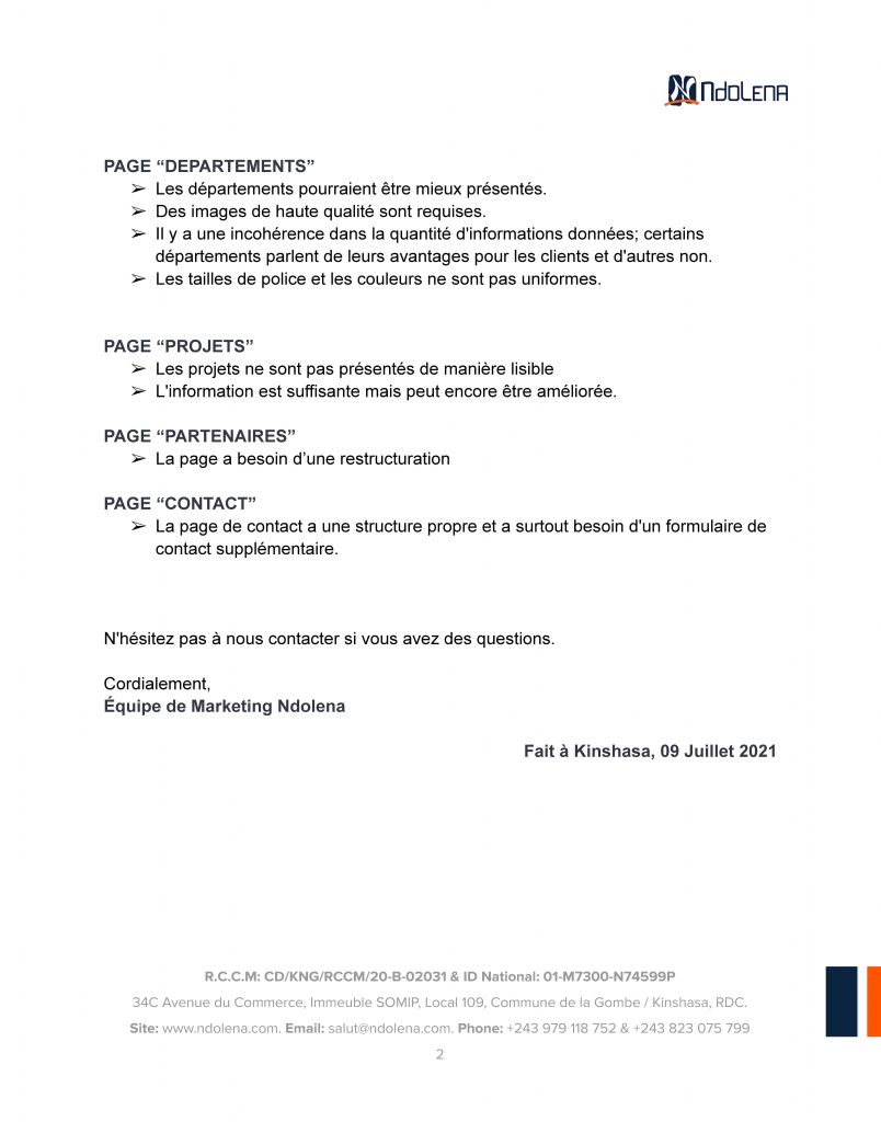 rapport analytique - page 2
